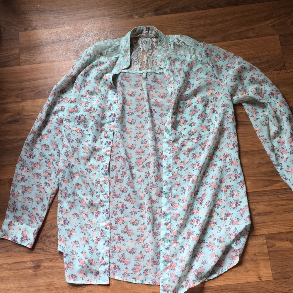 Flowery top.